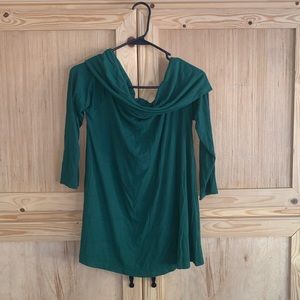 Umgee green cowl neck shirt size M